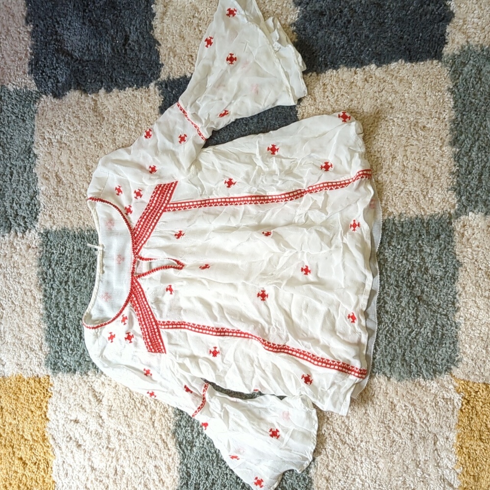 Floreat Anthropologie Adena Red/White top